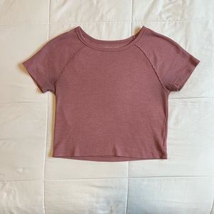 American Eagle Pink Cropped Shirt